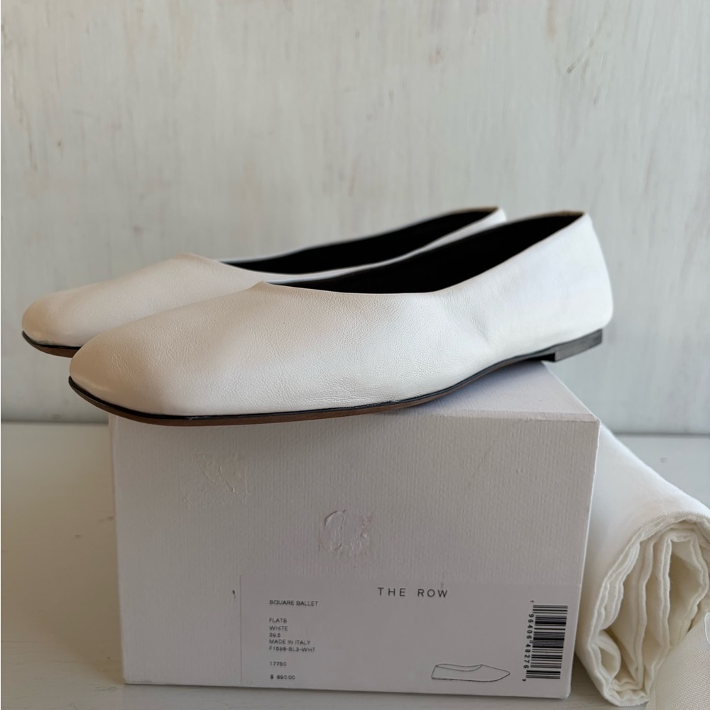 The Row Square Toe Ballet Flats White 9.5 - Picture 2 of 9